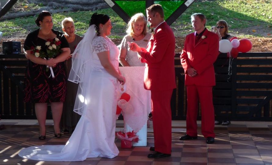 Samantha and Russell Watego were the first couple married at the Rotary Bush Chapel on October 23, 2009. Samantha and Russell Watego were the first couple married at the Rotary Bush Chapel on October 23, 2009.
